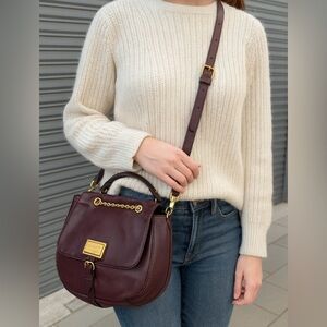 🎉LAST CALL🎉MARC JACOBS Burgundy Pebbled Leather Crossbody Bag